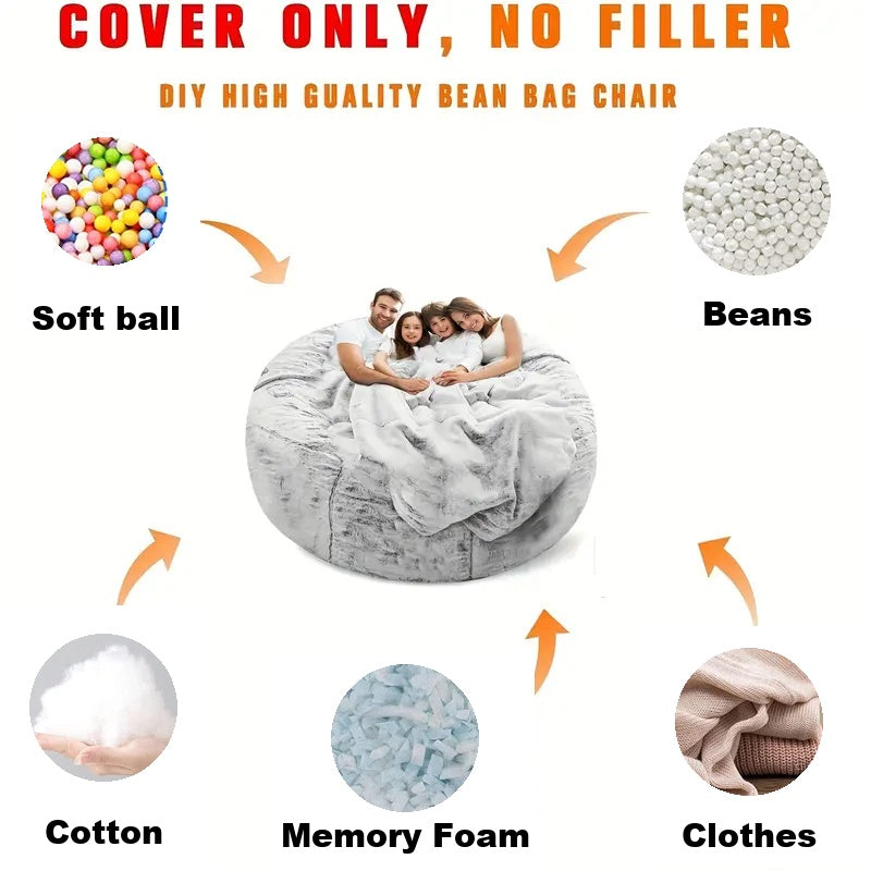 6 Ft Bean Bag Cover – Cover Only, No Filling Included