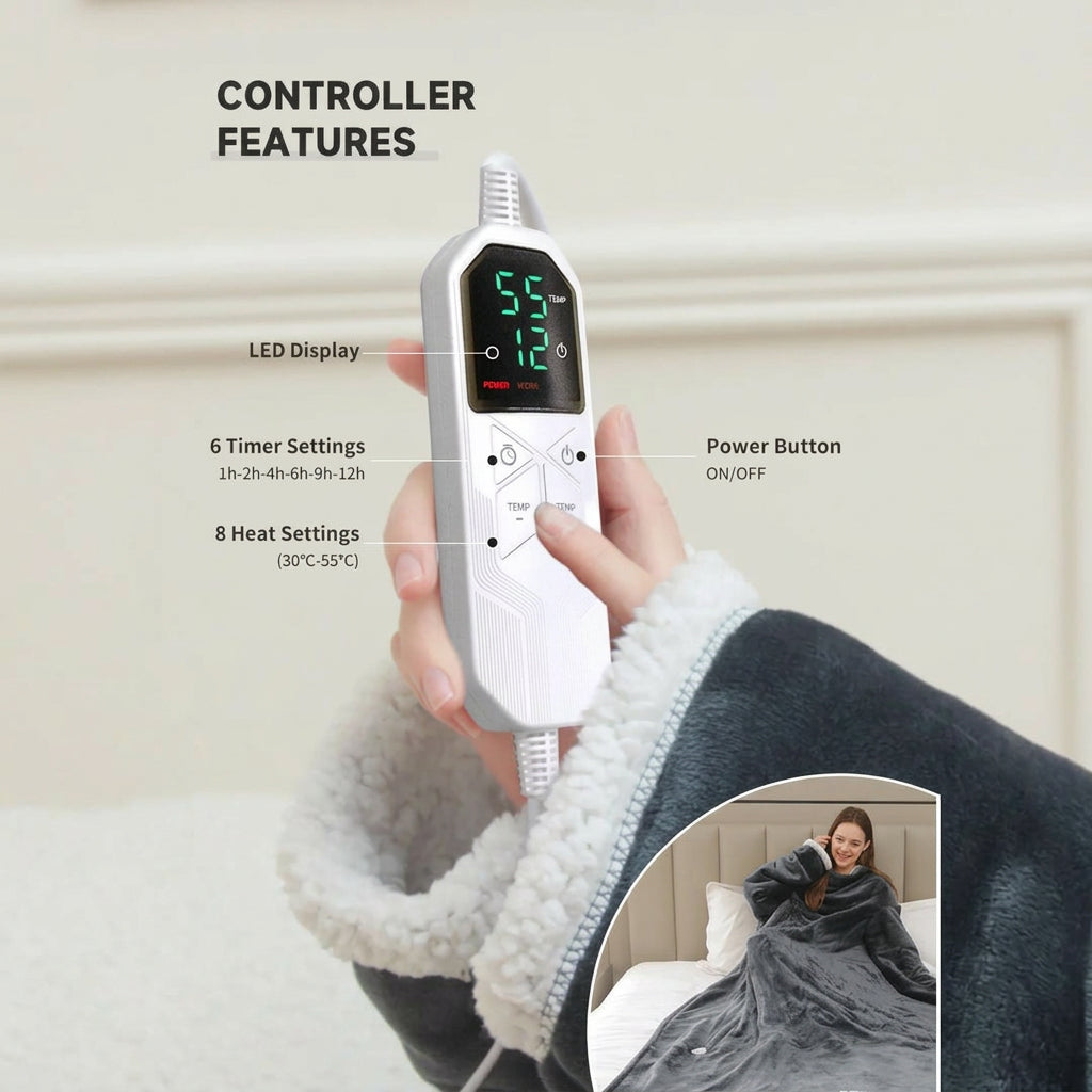 Inline controller with LED display, heat settings and auto-off timer