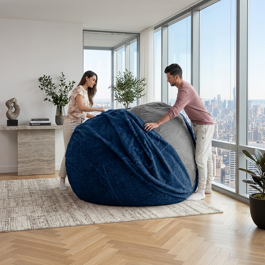 Navy Bean Bag Cover