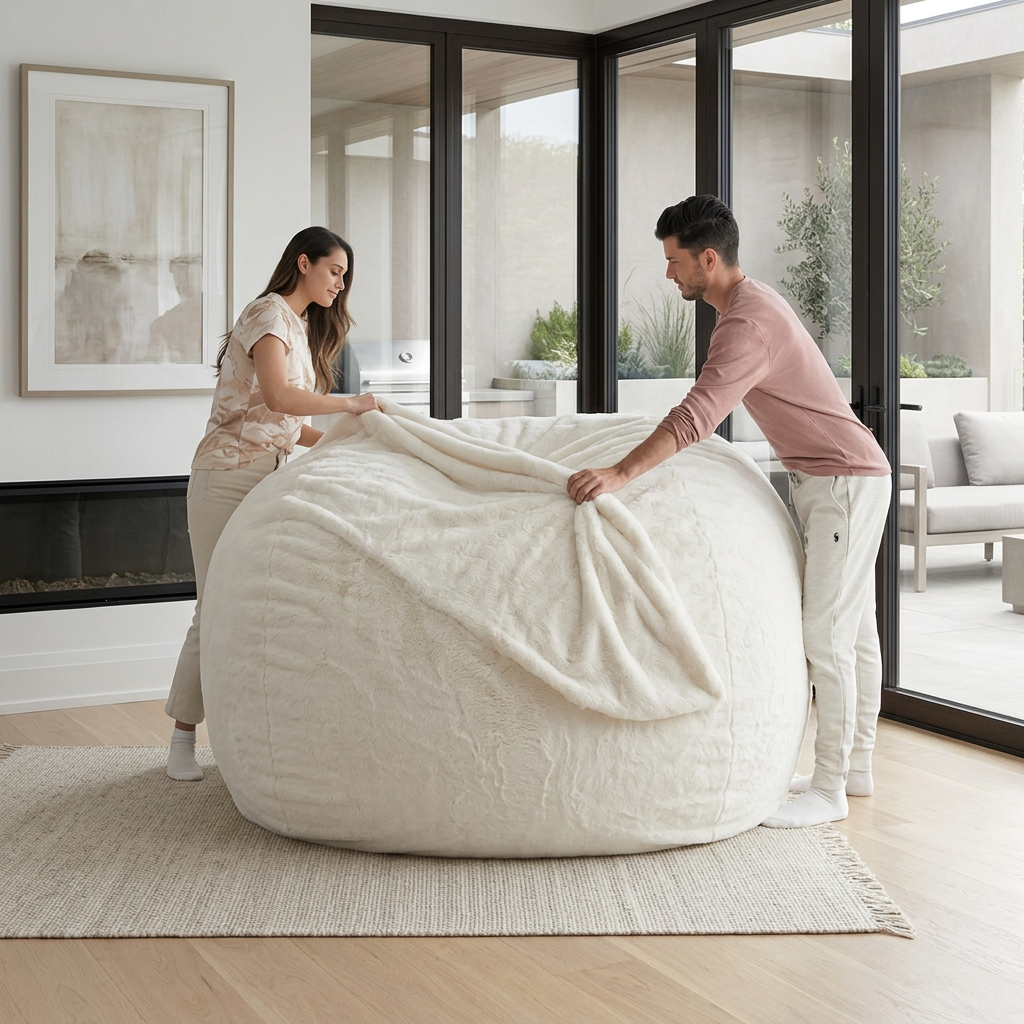 White Bean Bag Cover