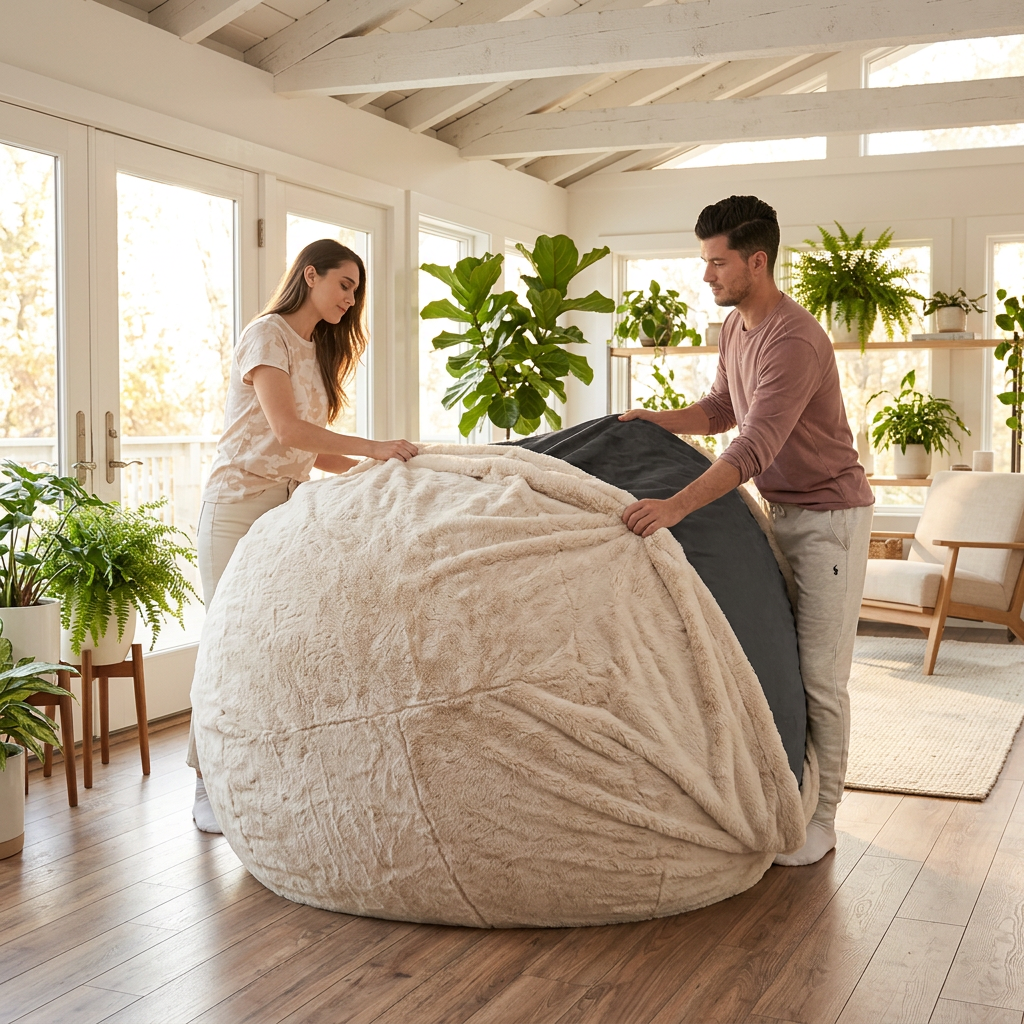 Beige Bean Bag Cover