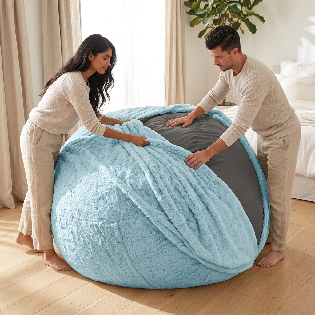 Blue Bean Bag Cover
